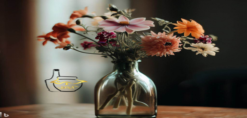 گلدان - تزئین بطری شیشه ای